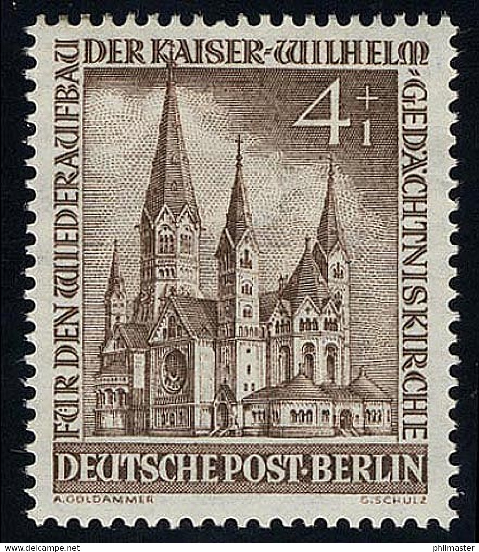106 Kaiser-Wilhelm-Gedächtniskirche 4+1 Pf ** - Neufs