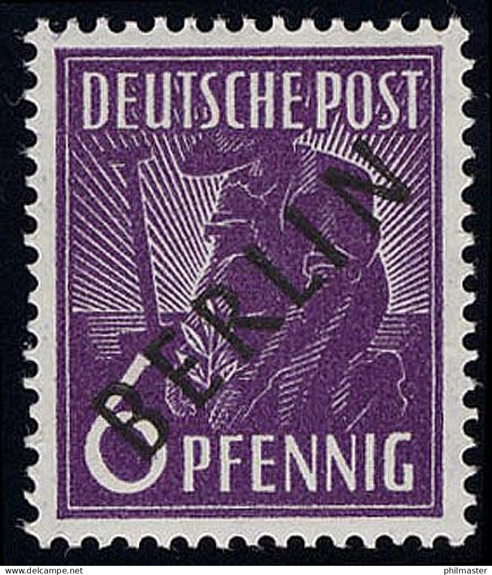 2 Schwarzaufdruck 6 Pf ** Geprüft - Unused Stamps