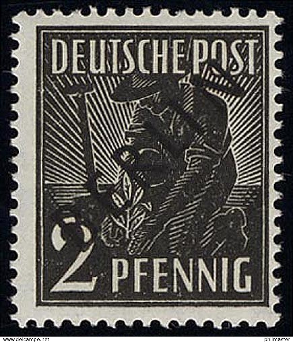 1 Schwarzaufdruck 2 Pf ** Geprüft - Unused Stamps