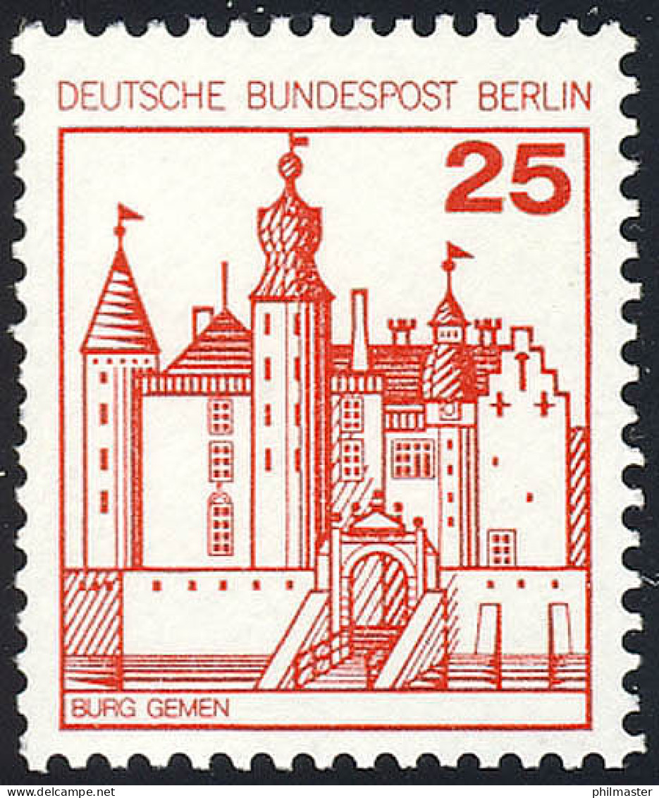 587 Burgen Und Schlösser 25 Pf Gemen, Neue Fluoreszenz, ** - Unused Stamps