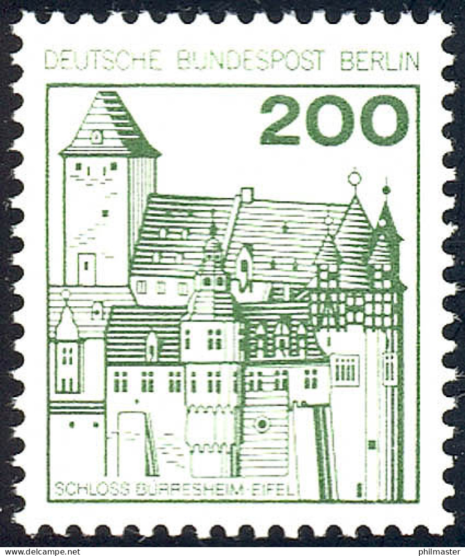 540 Burgen Und Schlösser 200 Pf Bürresheim, Alte Fluoreszenz, ** - Unused Stamps