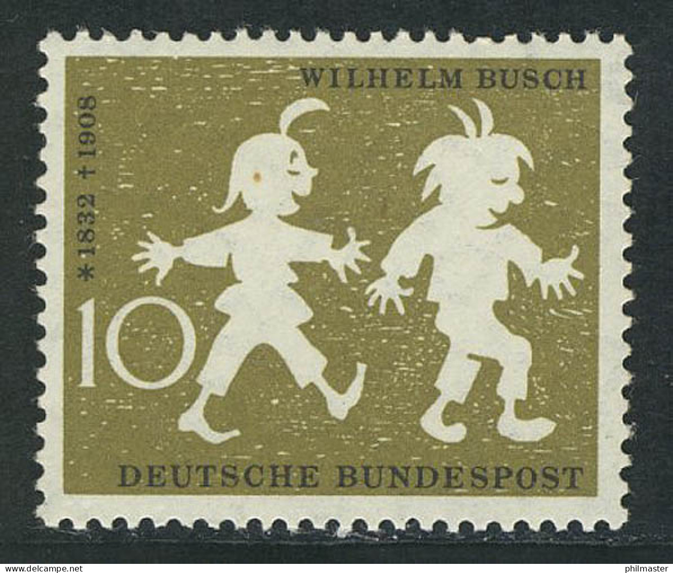 281 Wilhelm Busch 10 Pf ** Postfrisch - Unused Stamps