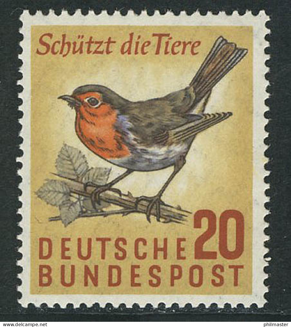 275 Naturschutz 20 Pf Rotkehlchen ** Postfrisch - Nuovi