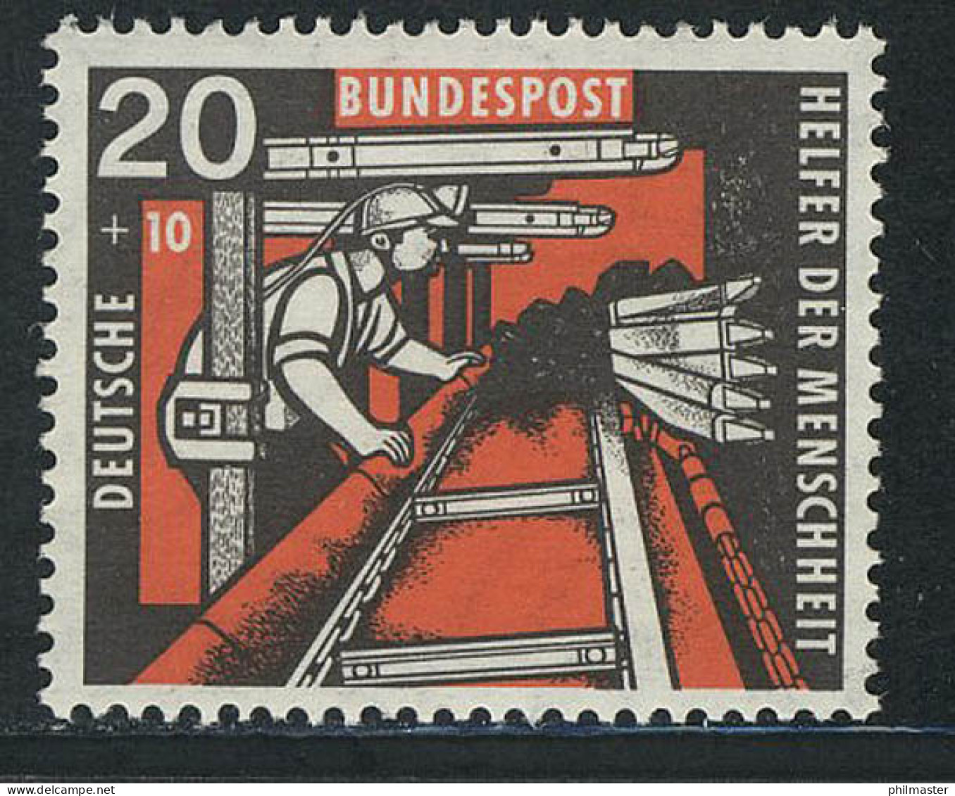272 Kohlebergbau 20+10 Pf Kohlenhobel ** Postfrisch - Unused Stamps