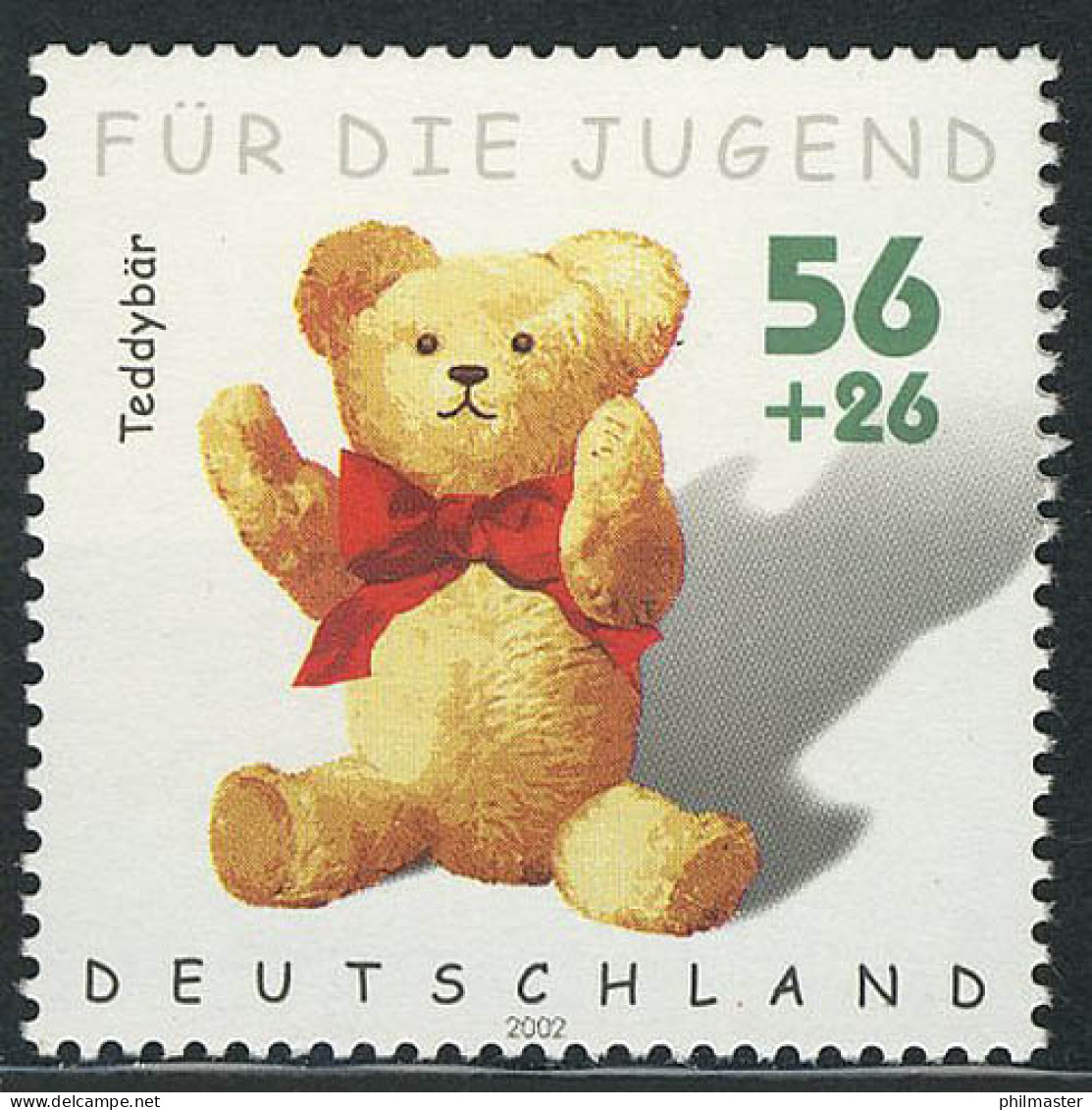 2263 Jugend Kinderspielzeug 56+26 C Teddybär ** - Unused Stamps
