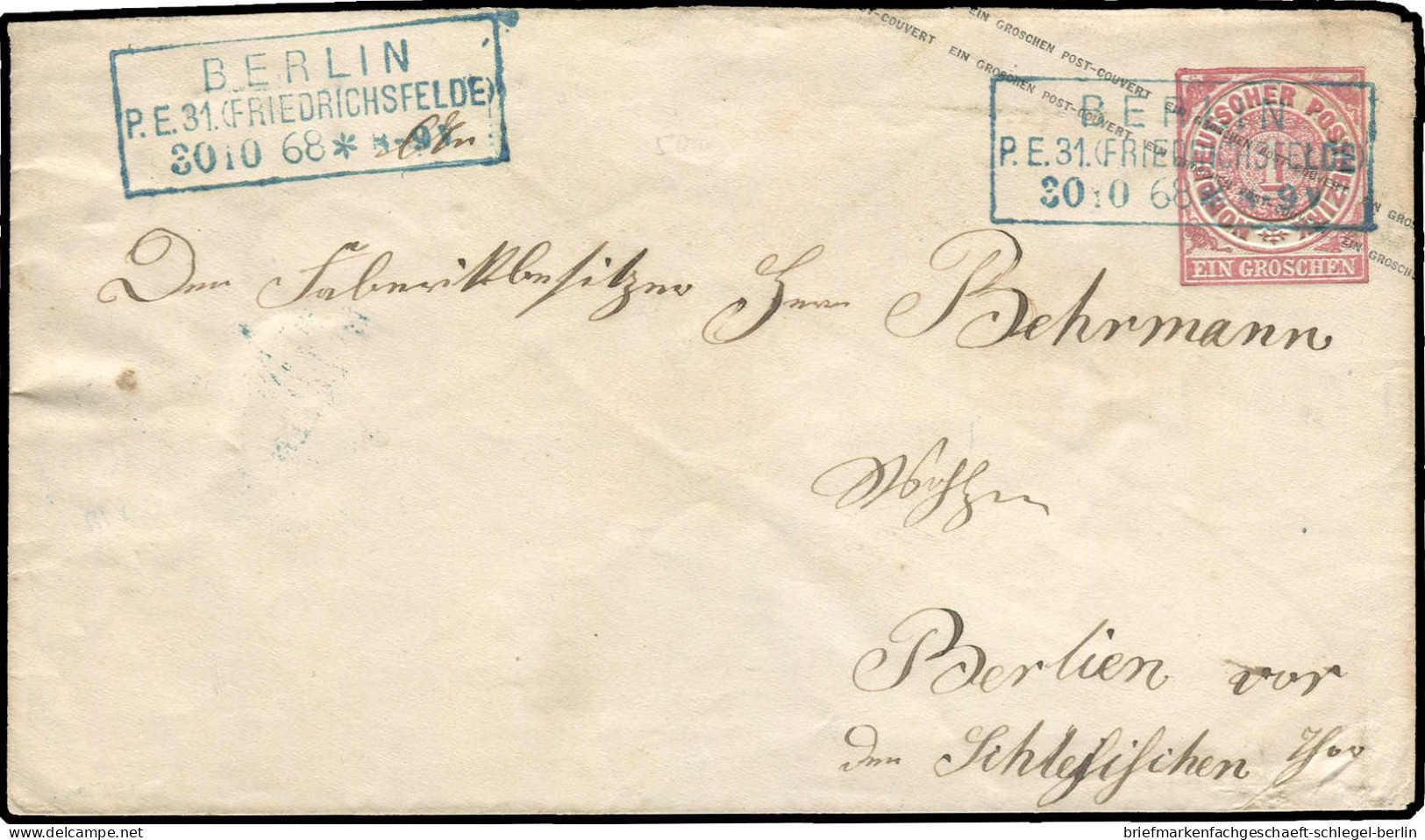 Berliner Postgeschichte, 1868, Brief - Other & Unclassified