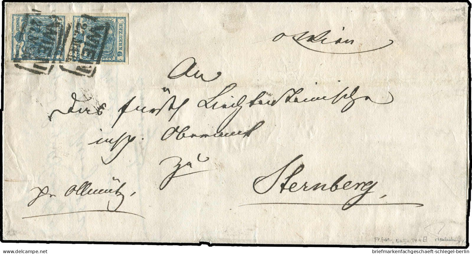 Österreich, 1850, 5 H (2), Brief - Machine Postmarks