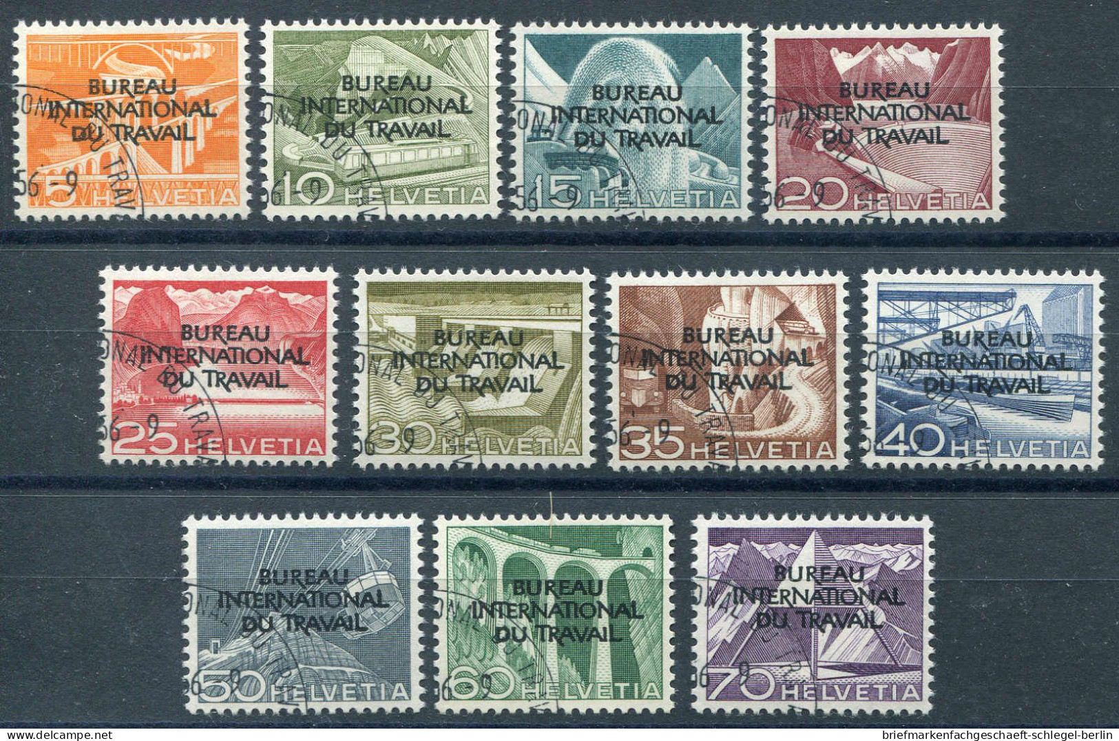 Schweiz Ausg. F.d. Int. Arbeitsamt BIT, 1950, 83-93, Gestempelt - Dienstmarken