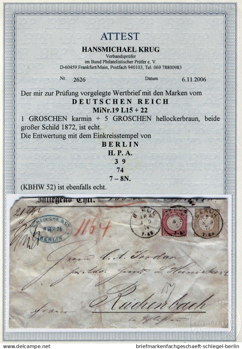 Berliner Postgeschichte, 1872, KBHW 52, Brief - Lettres & Documents