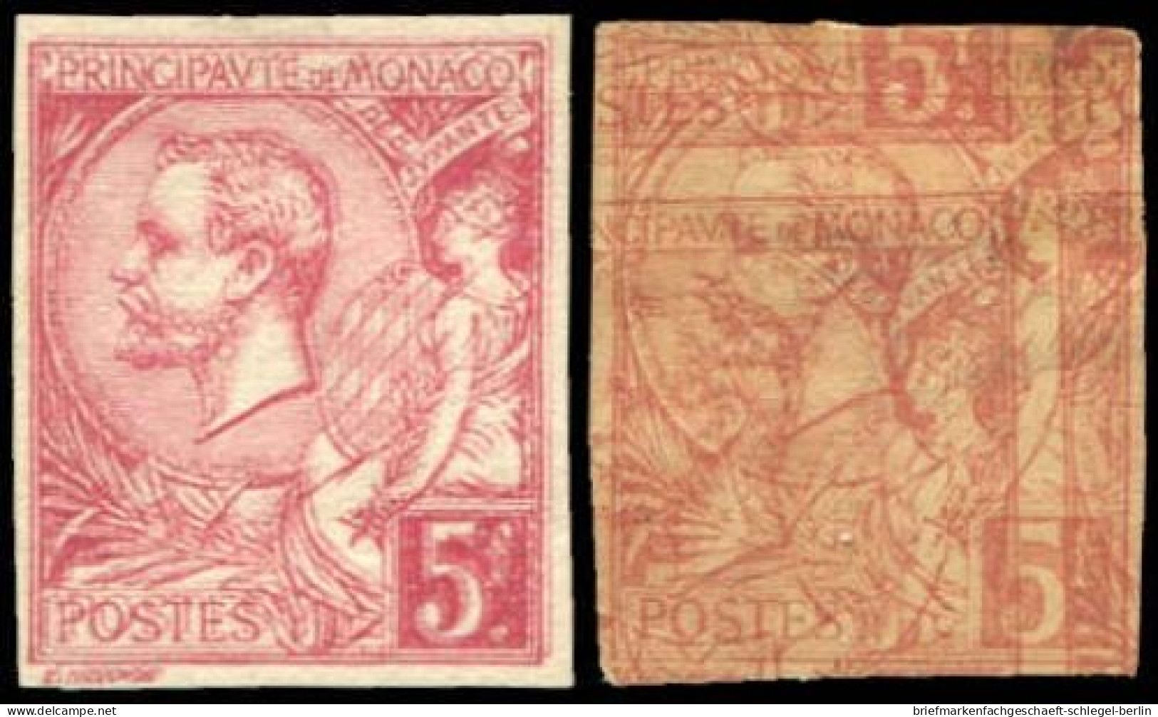 Monaco, 1891, 21 A, B U DD, Ohne Gummi - Altri & Non Classificati