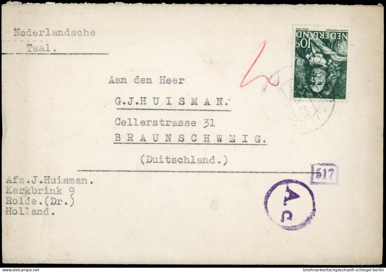 Niederlande, 1944, Brief - Otros & Sin Clasificación