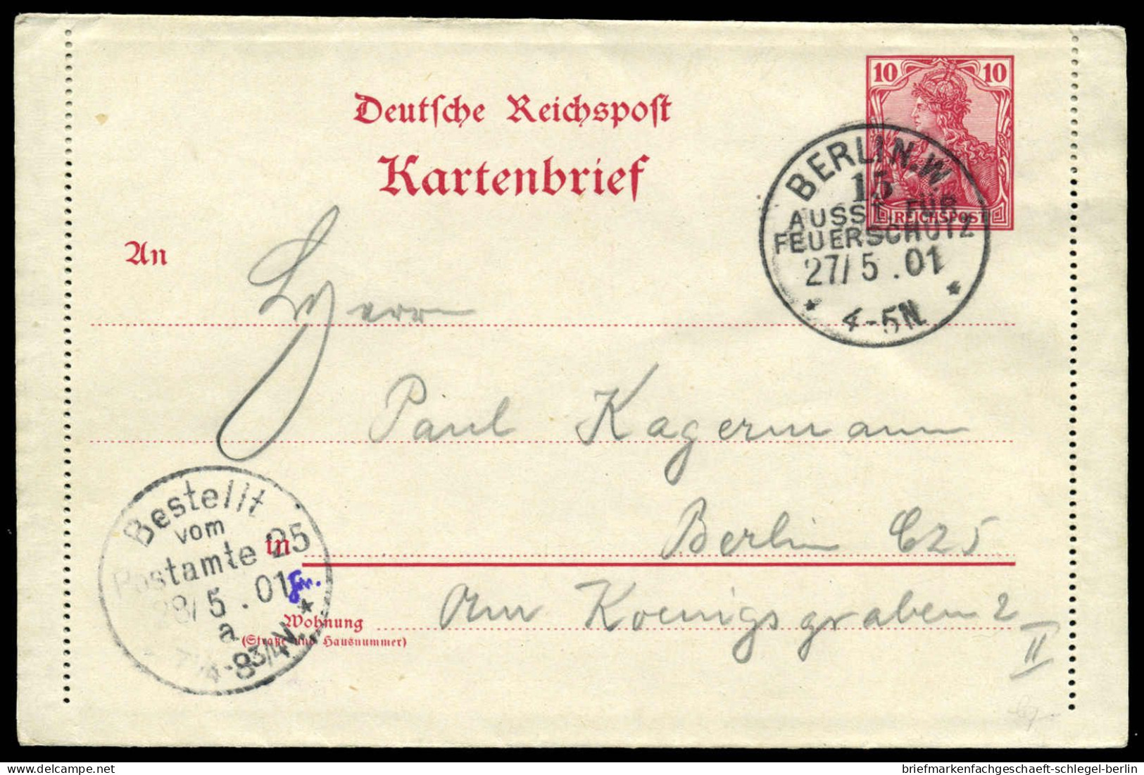 Berliner Postgeschichte, 1901, Brief - Covers & Documents