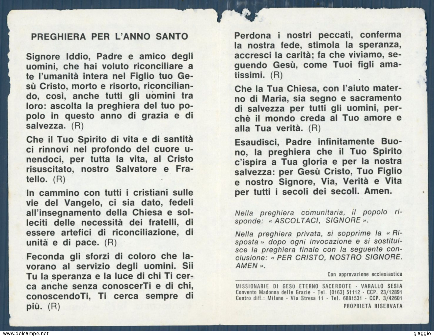 °°° Santino N. 9328 - Anno Santo °°° - Religion & Esotérisme