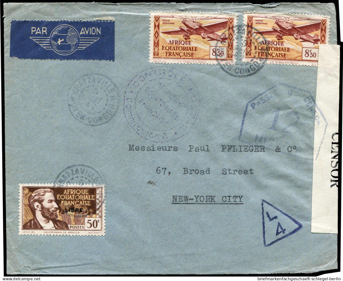 Französisch Äquatorial Afrika, 1942, Brief - Otros - África