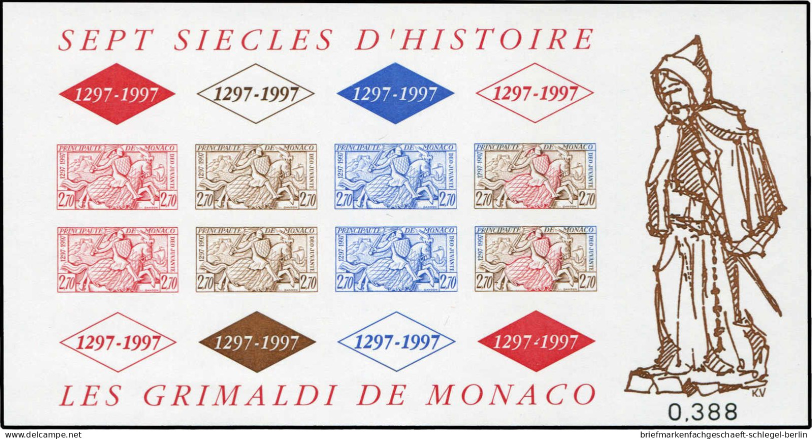 Monaco, 1997, Bl. 72 (2), Postfrisch - Otros & Sin Clasificación