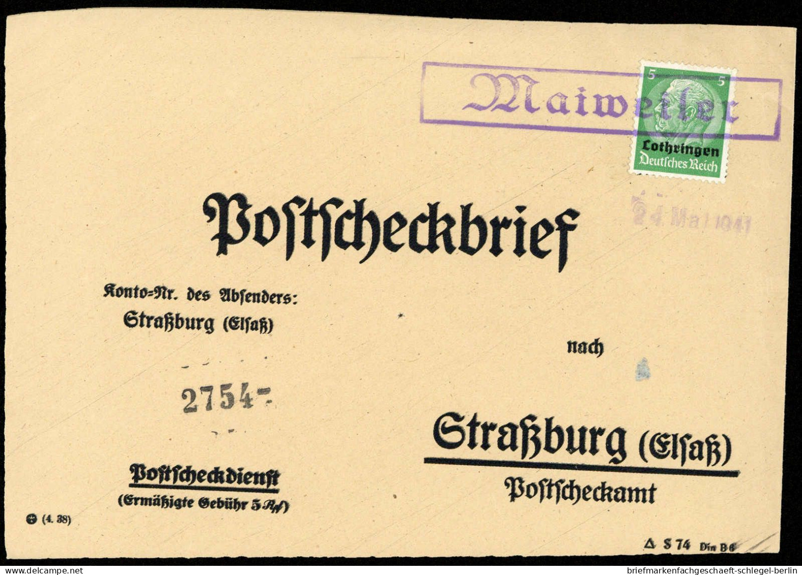 Deutsche Besetz.II.WK Lothringen, 1941, 3, Brief - Bezetting 1938-45