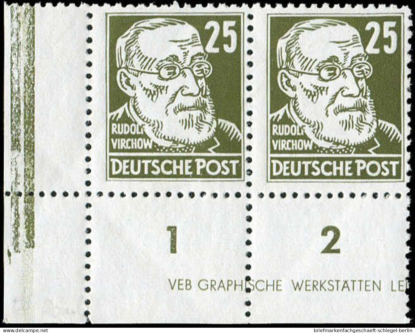 DDR, 1952, 334 Va XI (2) DZ, Postfrisch, Paar - Other & Unclassified