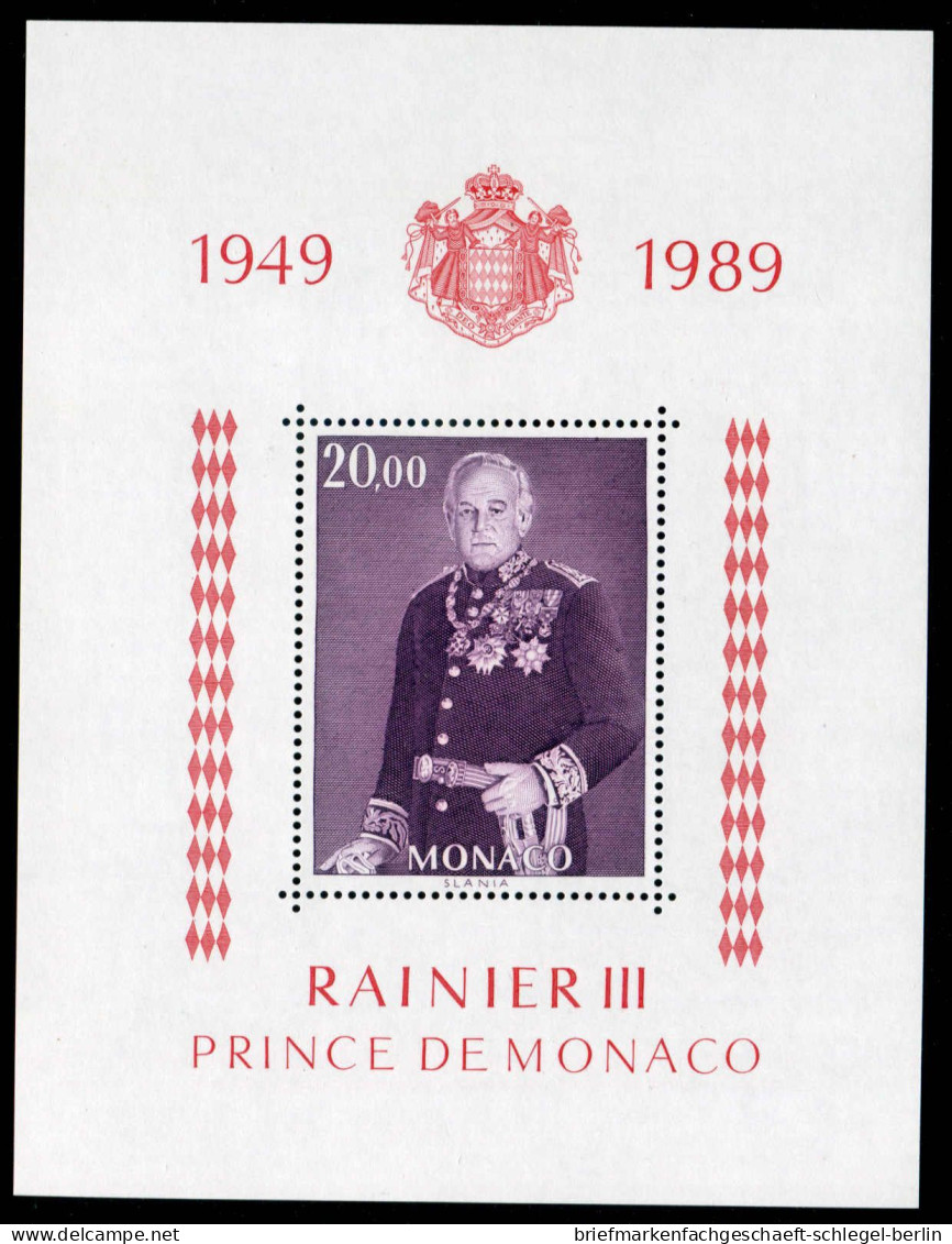 Monaco, 1989, Bl. 43 (2), Postfrisch - Autres & Non Classés