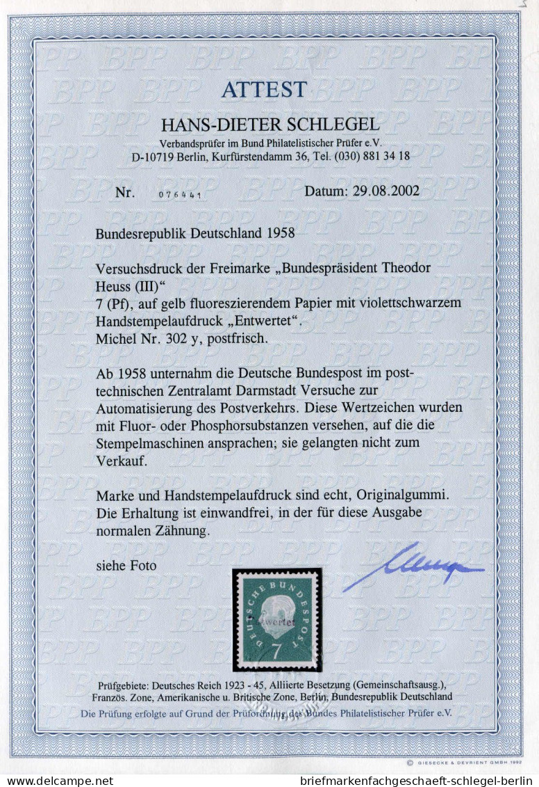 Bundesrepublik Deutschland, 1959, 302-04 Y, Postfrisch - Autres & Non Classés