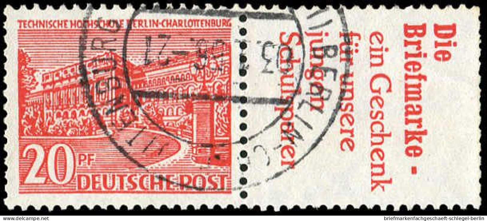 Berlin, 1952, W 17, Gestempelt - Se-Tenant