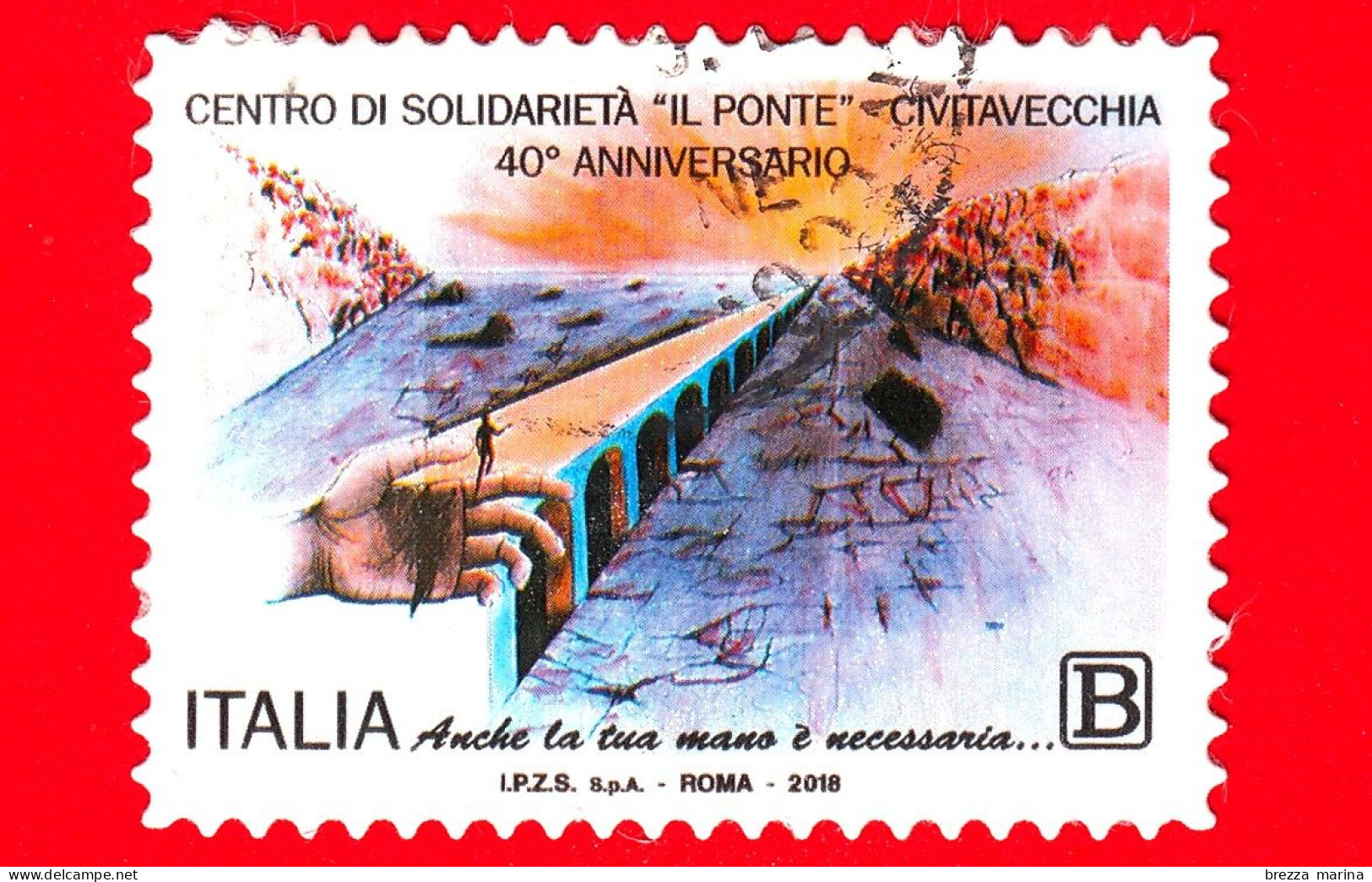 ITALIA - Usato - 2018 - 40 Anni Dell'associazione - Centro Di Solidarietà Onlus - Il Ponte - B - 2011-20: Oblitérés