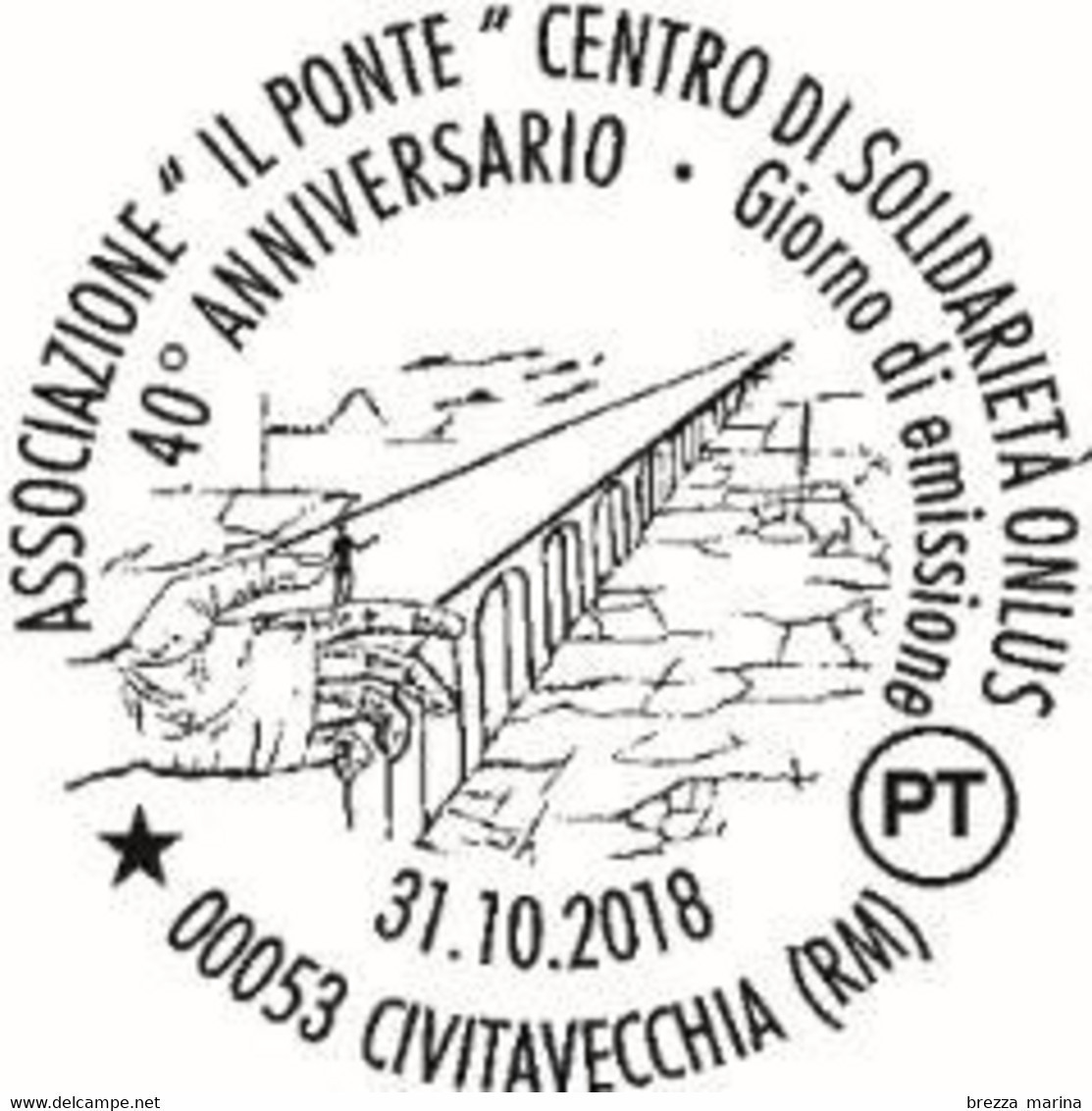 ITALIA - Usato - 2018 - 40 Anni Dell'associazione - Centro Di Solidarietà Onlus - Il Ponte - B - 2011-20: Usados