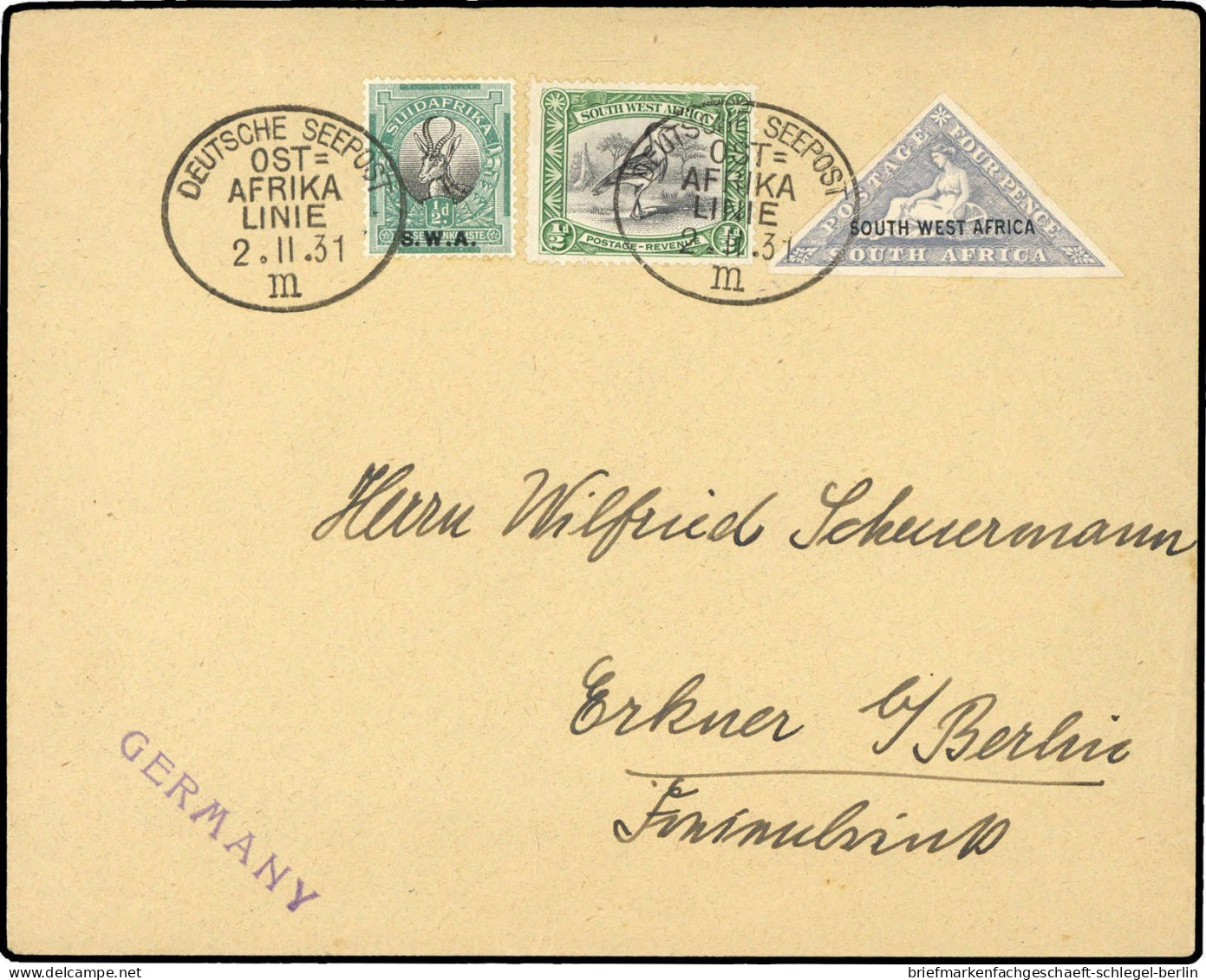 Südwestafrika, 1931, 95, 112, 140, Brief - Sonstige - Afrika