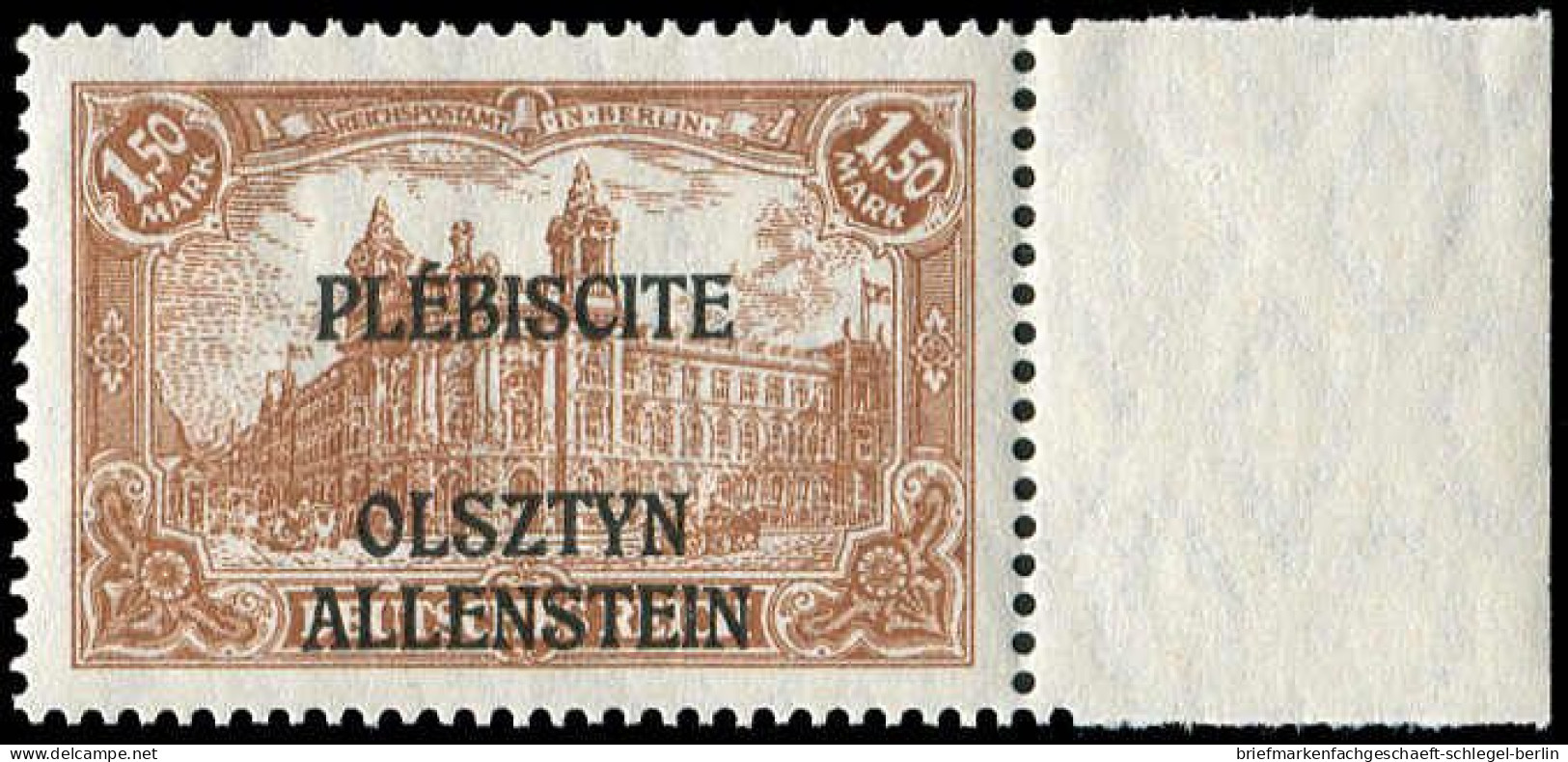 Dt.Abstimmgeb. Allenstein, 1920, Postfrisch - Andere & Zonder Classificatie