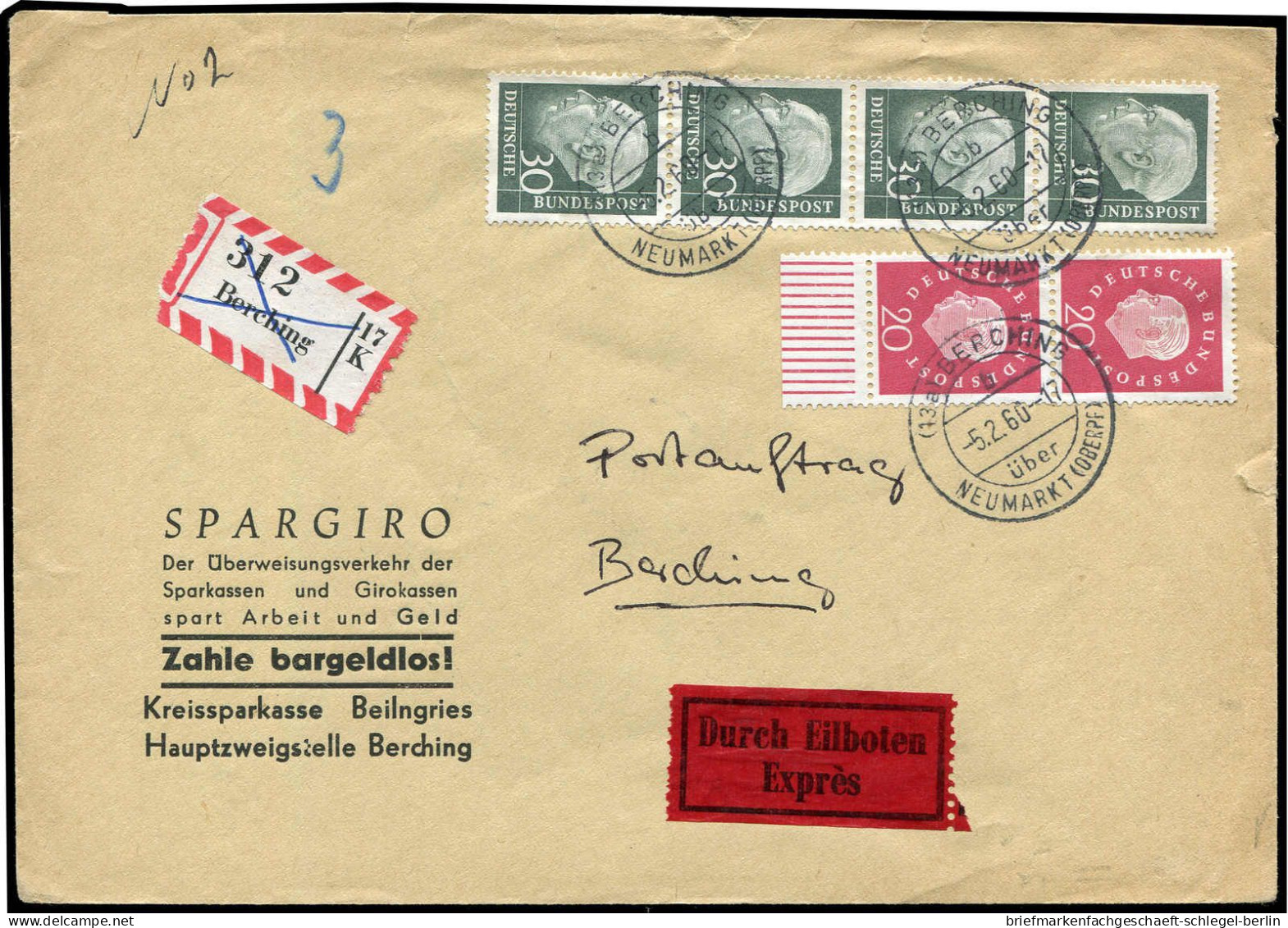 Bundesrepublik Deutschland, 1960, 259(4), 304(2), Brief - Sonstige & Ohne Zuordnung