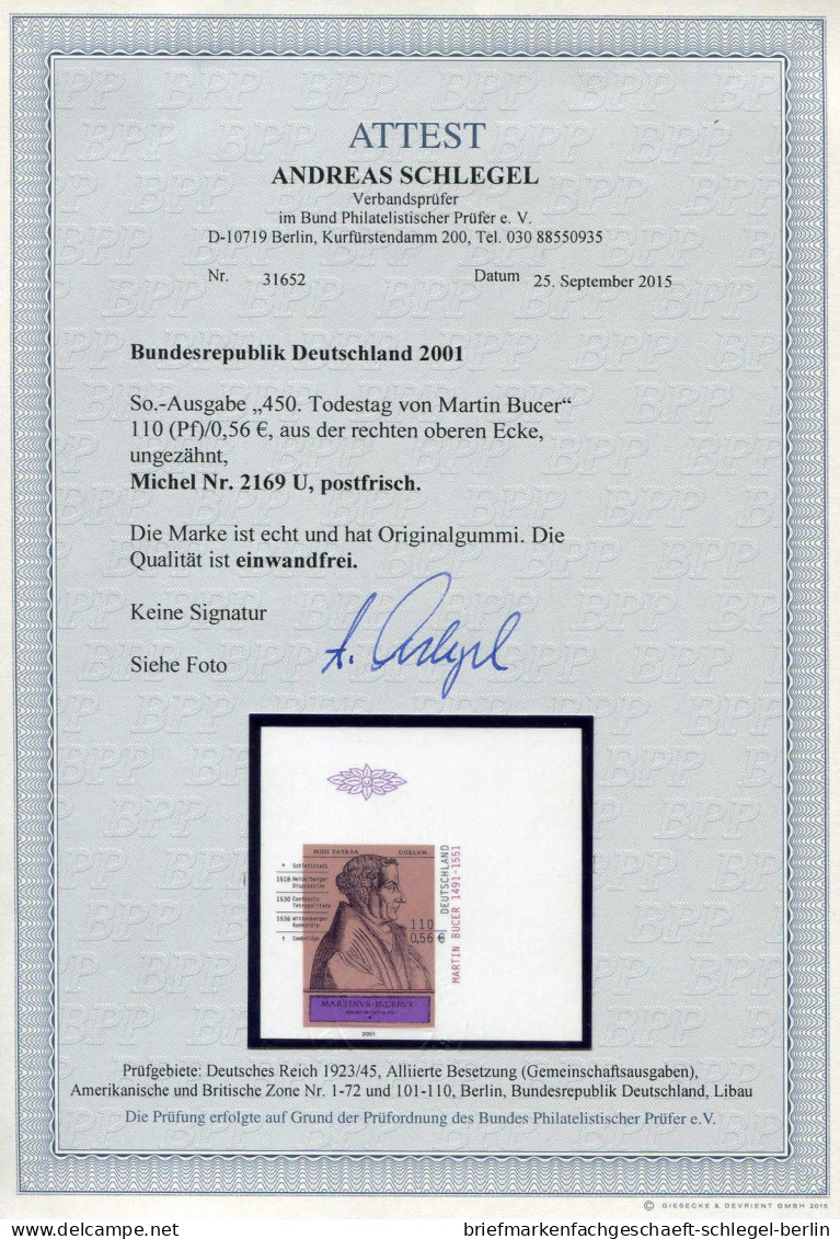 Bundesrepublik Deutschland, 2001, 2169 U, Postfrisch - Autres & Non Classés