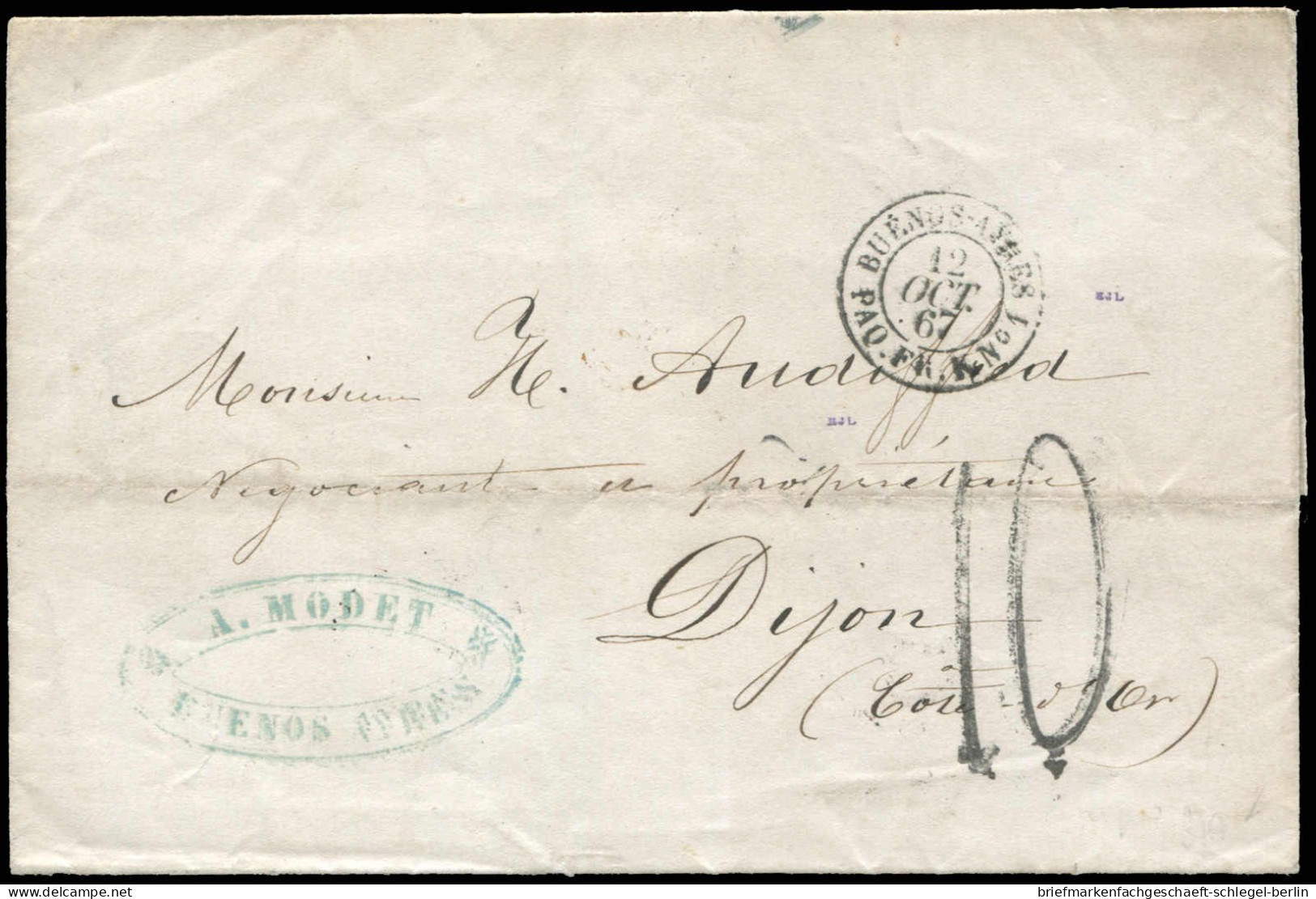 Argentinien, 1867, Brief - Autres & Non Classés