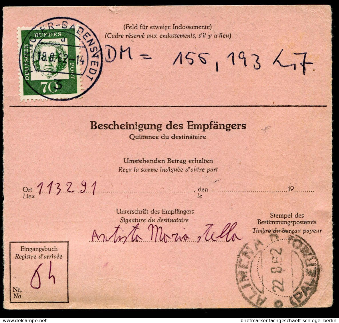 Bundesrepublik Deutschland, 1962, 358, 362 (2), Brief - Autres & Non Classés