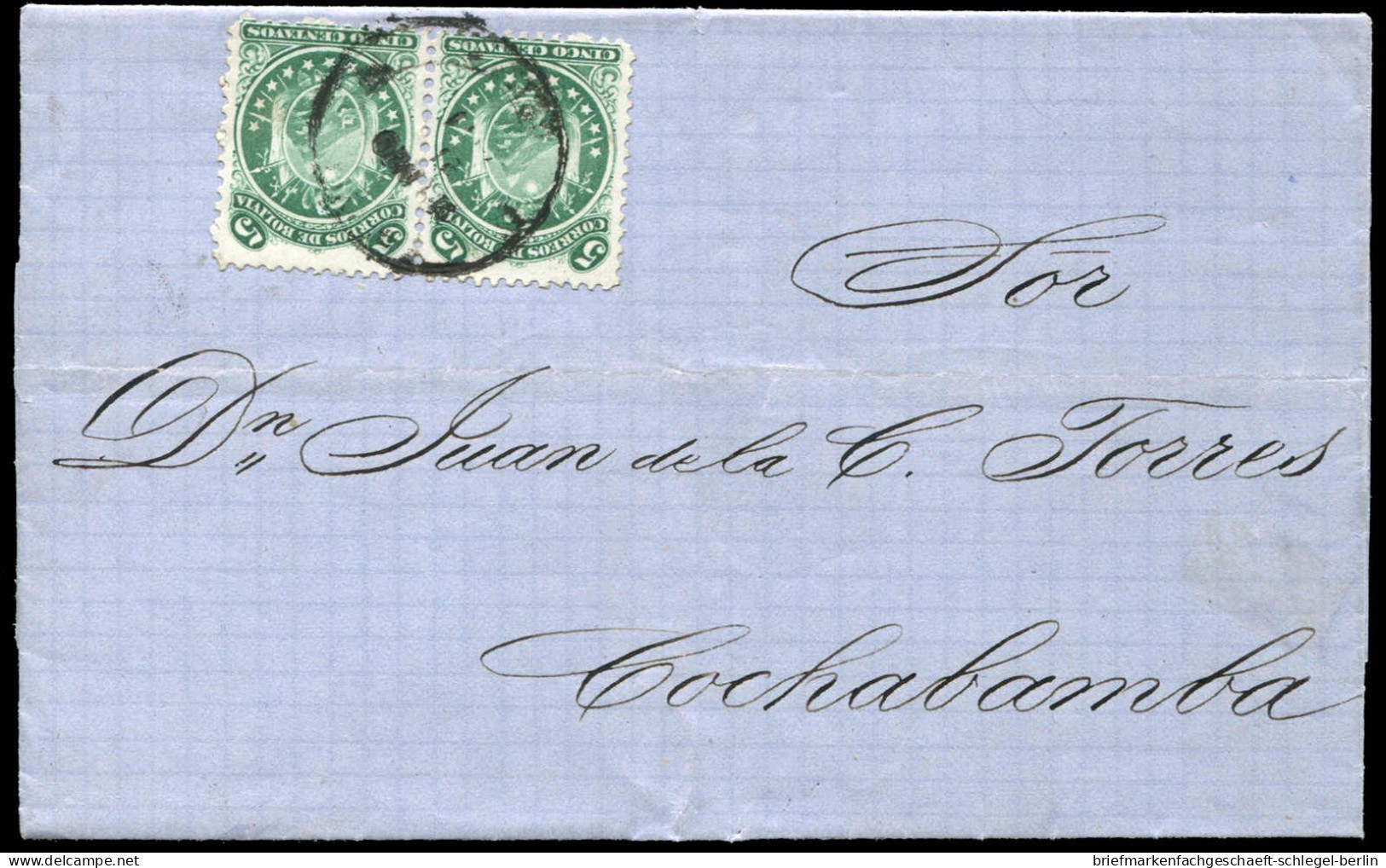 Bolivien, 1871, 13 (2), Brief - Bolivien