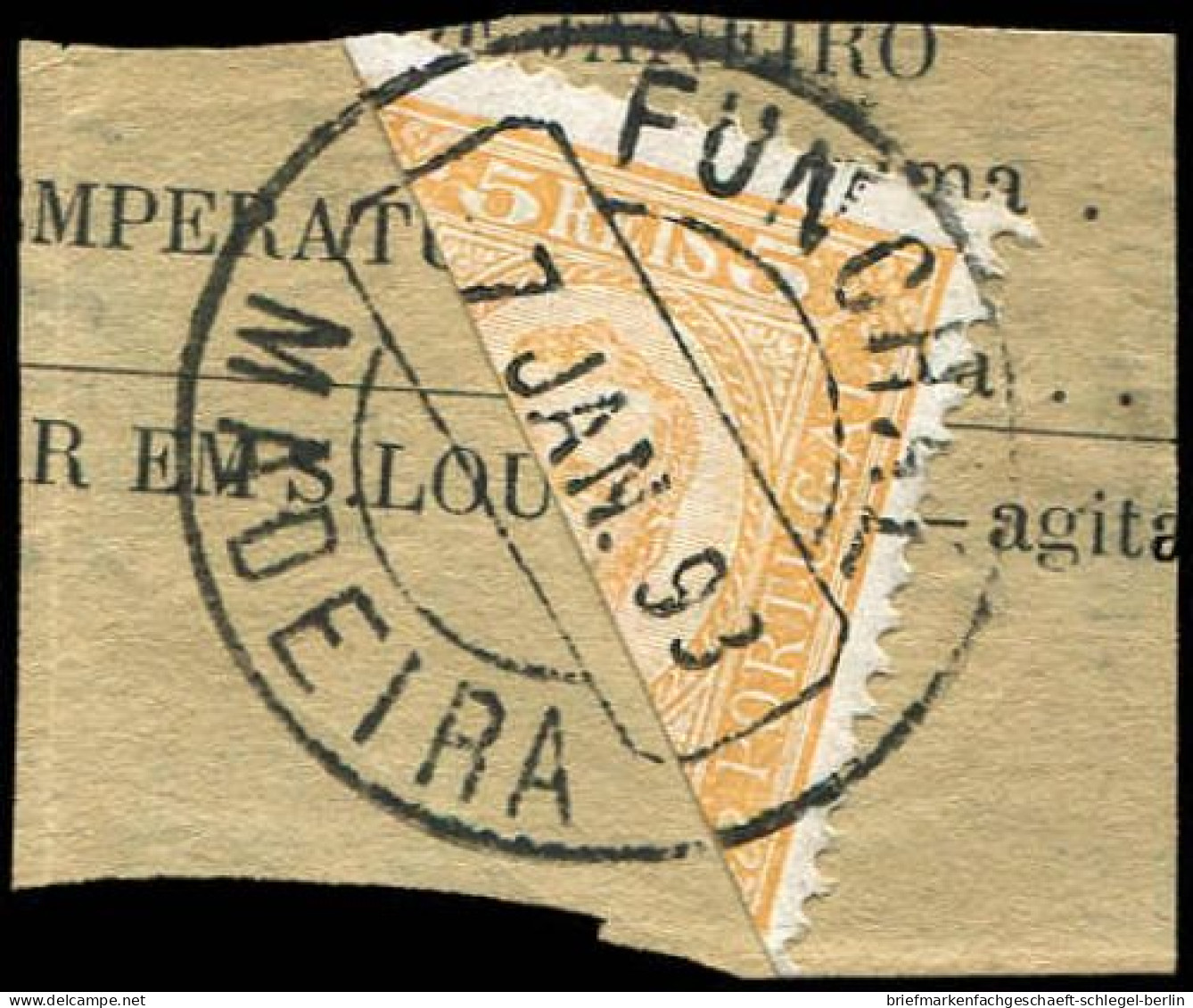 Madeira, 1893, Portugal 66 H, Briefstück - Autres - Europe