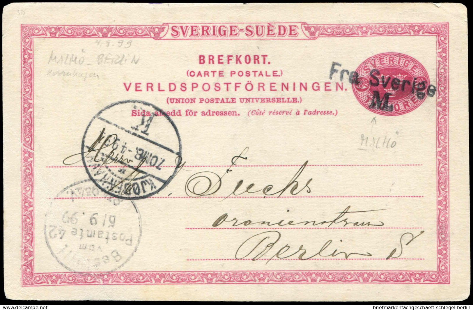 Schweden, 1886, Brief - Sonstige & Ohne Zuordnung