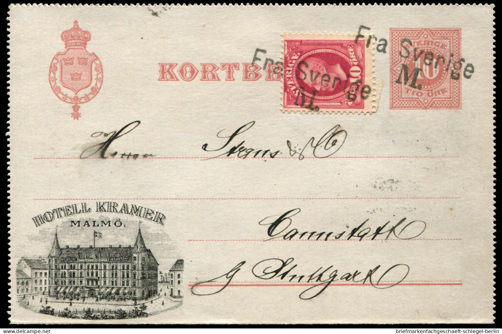 Schweden, 1891, K 4, Brief - Andere & Zonder Classificatie