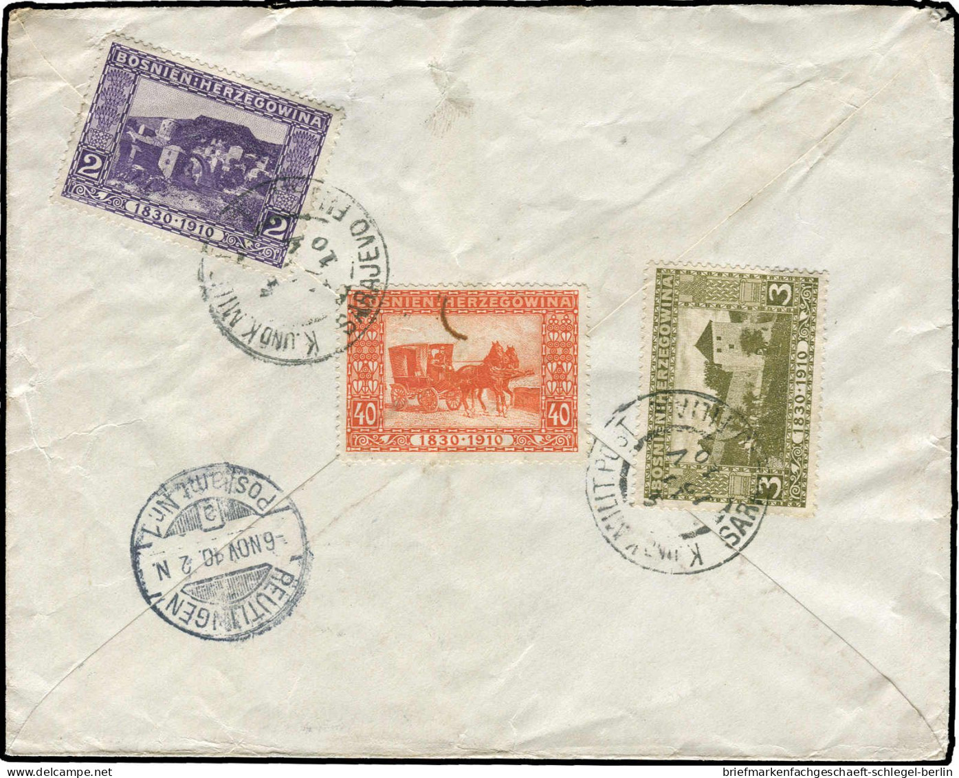 Bosnien & Herzegowina (Österr.), 1910, 46-47, 55, Brief - Bosnien-Herzegowina