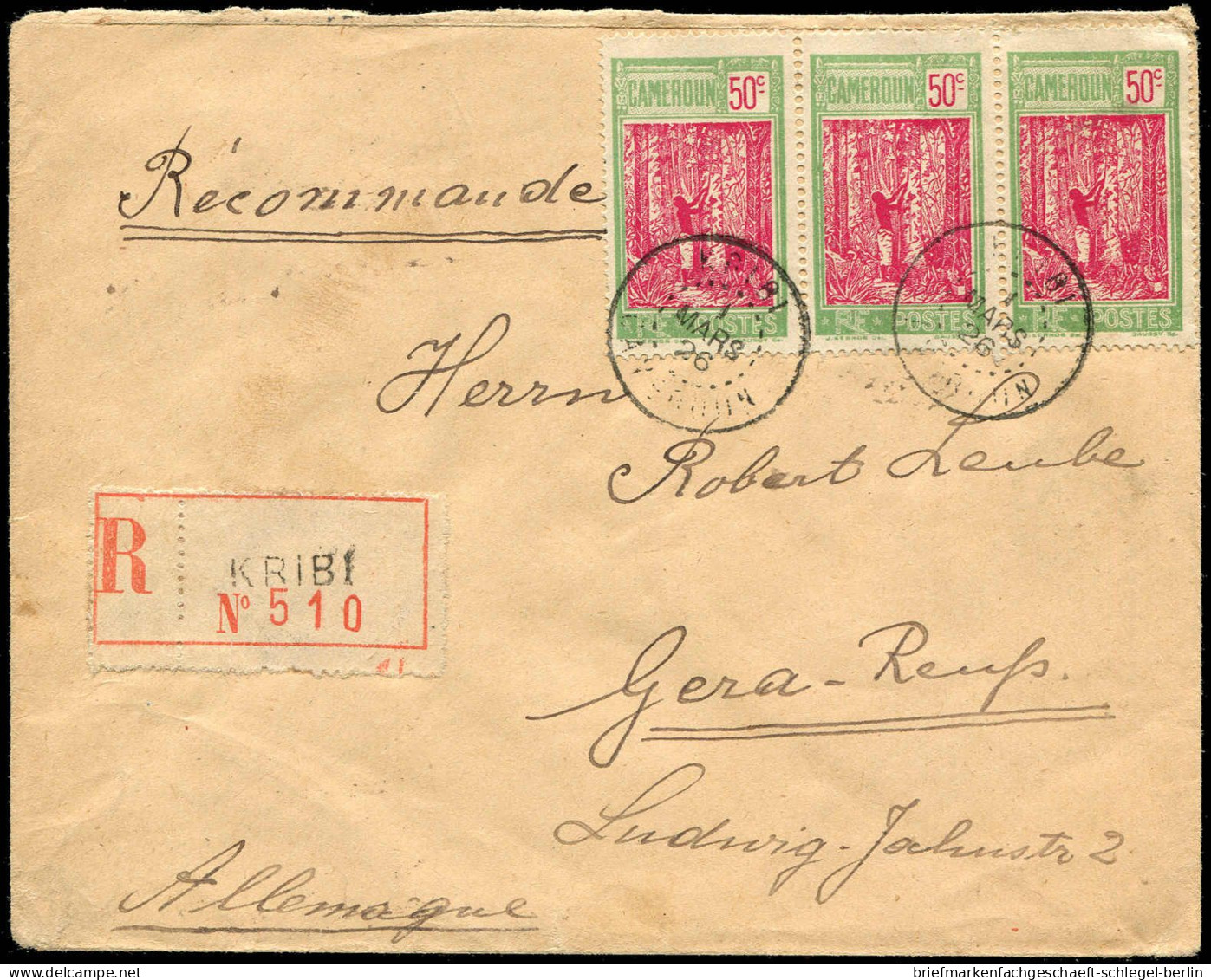 Kamerun, 1926, 82 (3), Brief - Cameroon (1960-...)