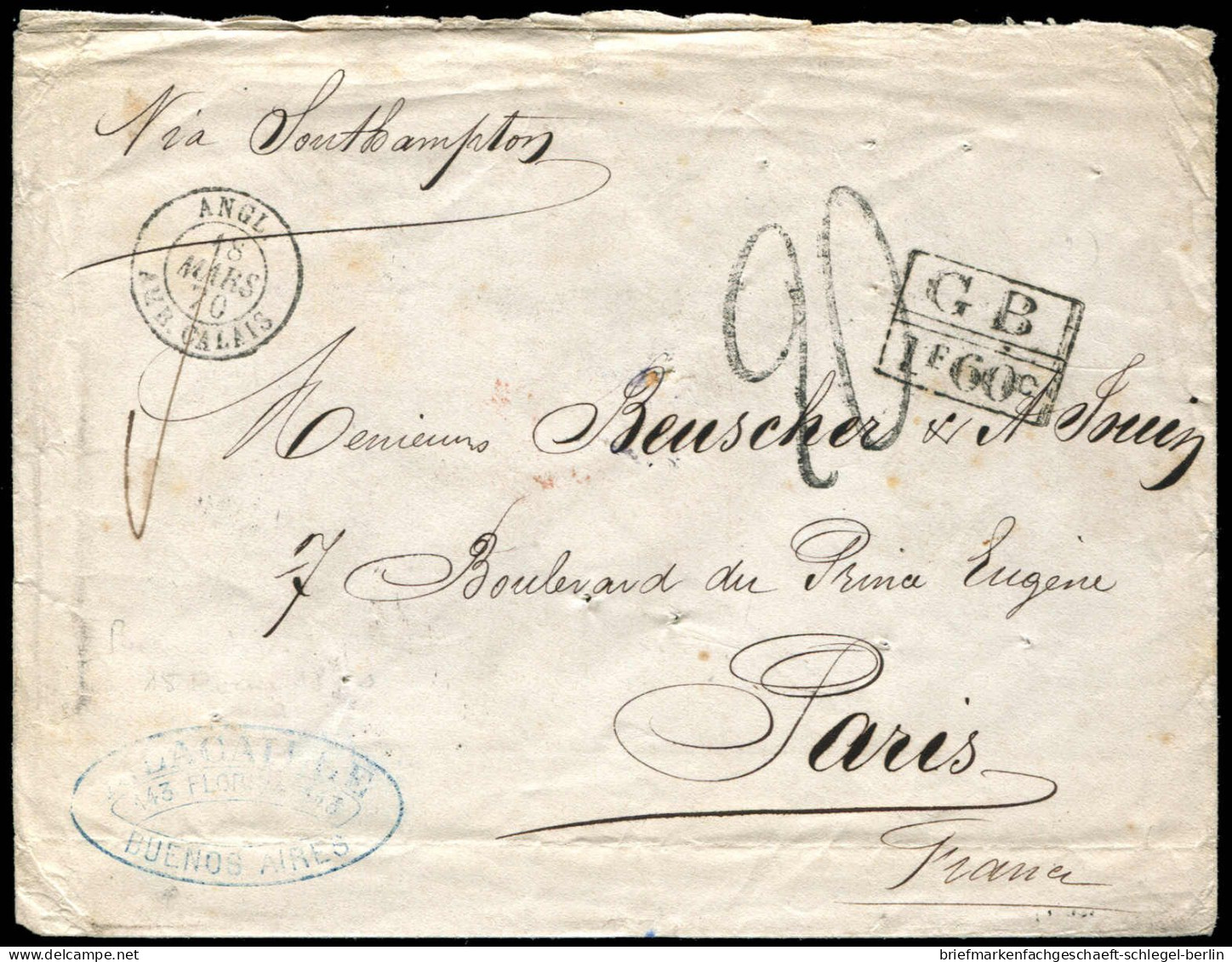Argentinien, 1870, Brief - Altri & Non Classificati