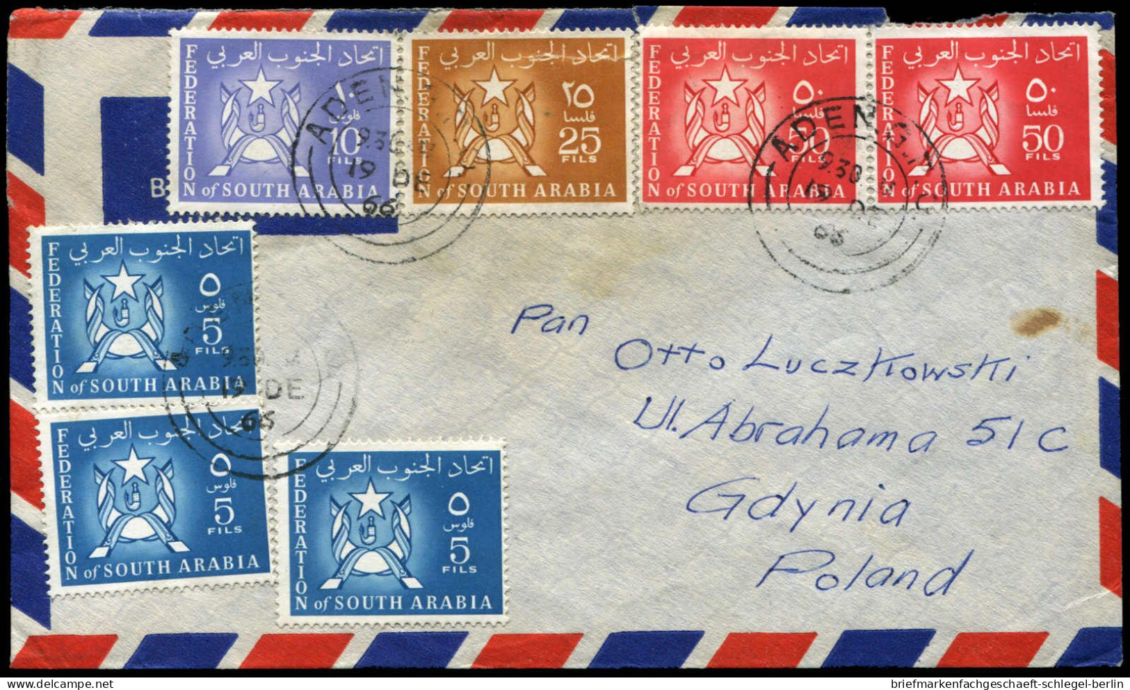 Südarabische Föderation, 1965, 3, 4, 7, 10(2), Brief - Otros - África