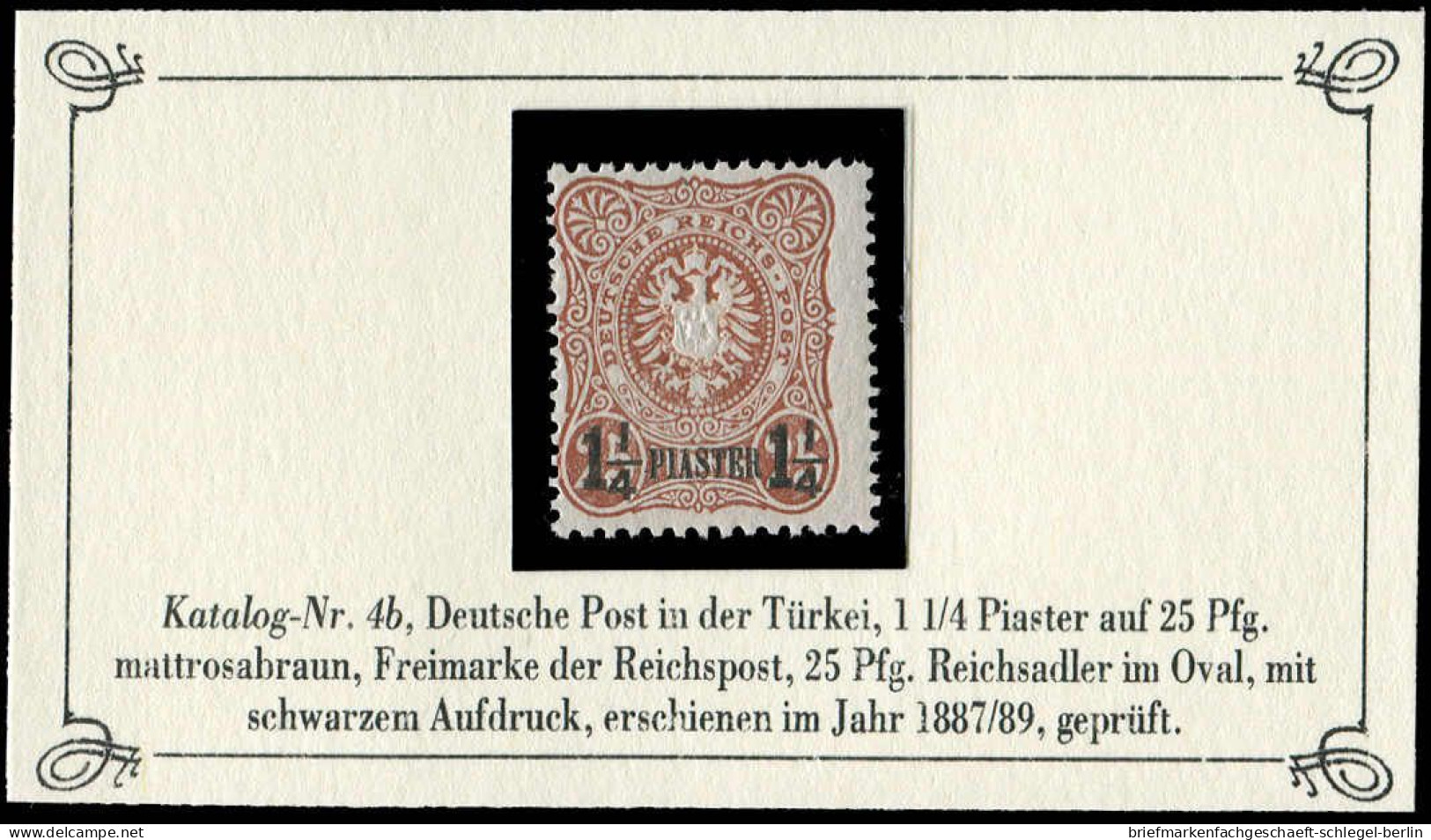 Deutsche Auslandspost Türkei, 1889, 4 B, Postfrisch - Marokko (kantoren)
