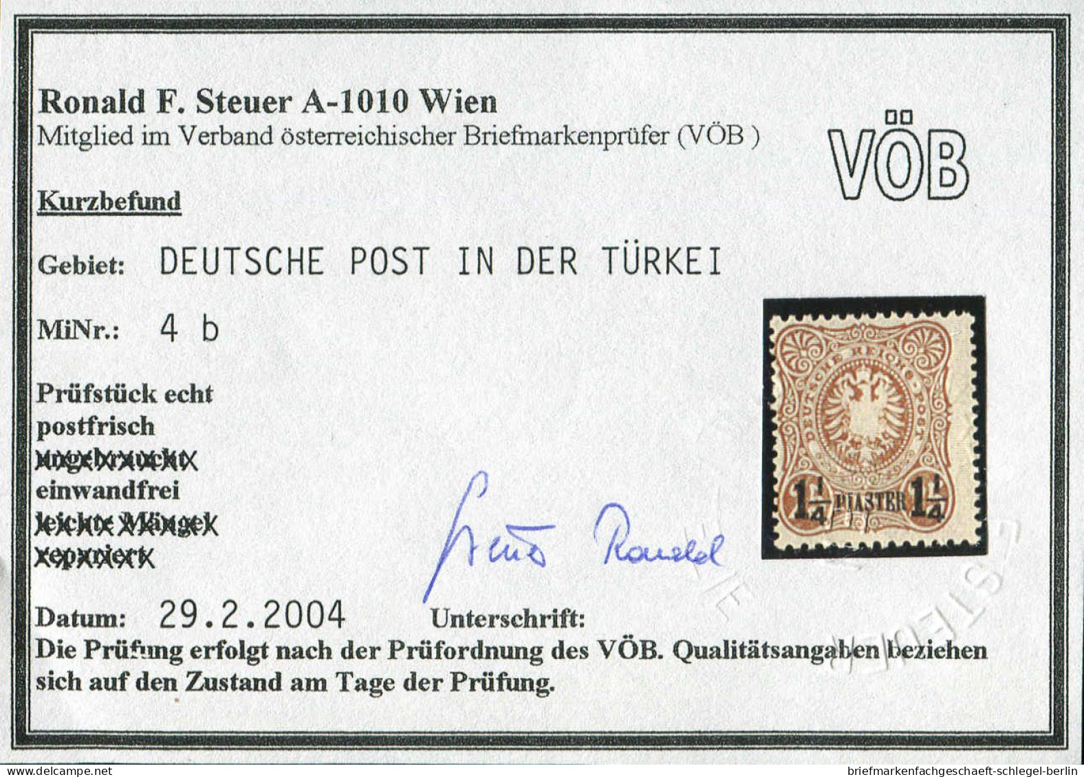 Deutsche Auslandspost Türkei, 1889, 4 B, Postfrisch - Marokko (kantoren)