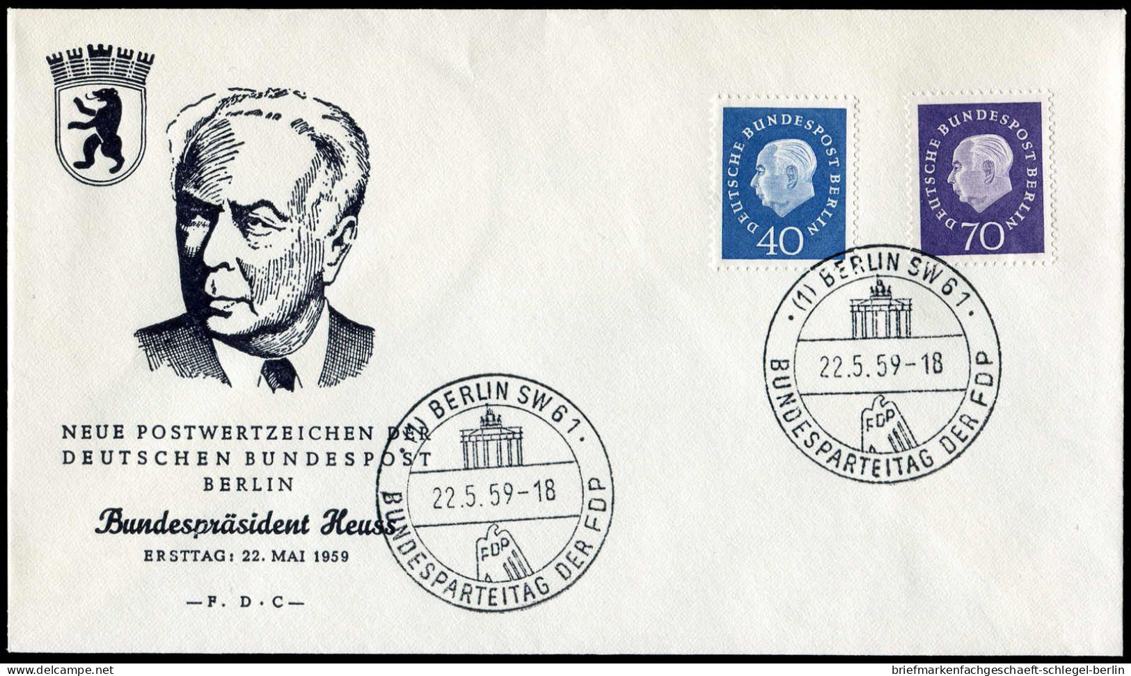 Berlin, 1959, 185 - 186, Brief - Altri & Non Classificati