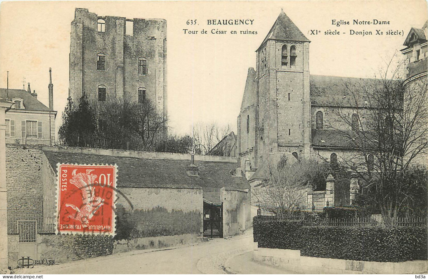  45   BEAUGENCY  TOUR DE CESAR EN RUINES  EGLISE NOTRE DAME - Beaugency