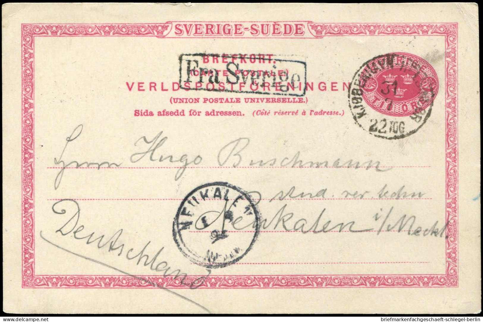Schweden, 1894, Brief - Autres & Non Classés