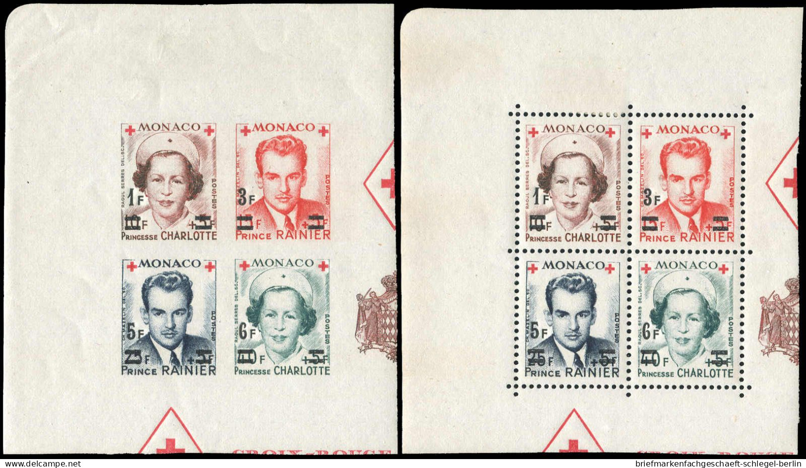 Monaco, 1951, Bl. 4 A/B, Ungebraucht - Other & Unclassified