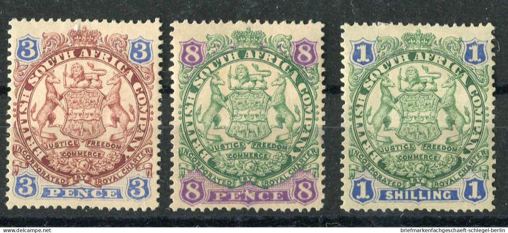 Britische Südafrika Gesellschaft, 1896, 28 I,31-36 I, Ungebraucht - Autres - Afrique