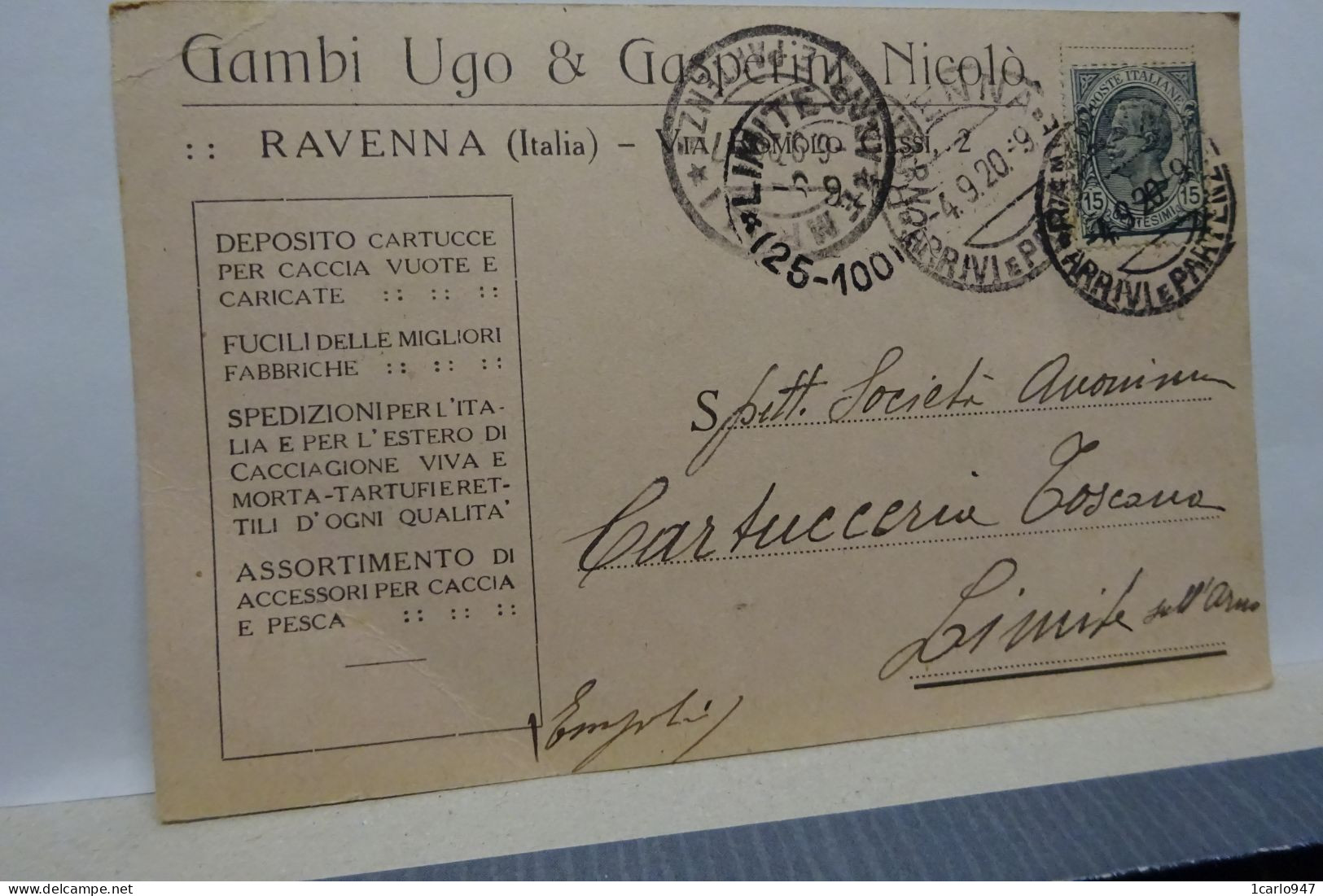RAVENNA  ---  GAMBI  UGO  &  GASPERINI NICOLO -- CARTUCCE PER CACCIA - Ravenna