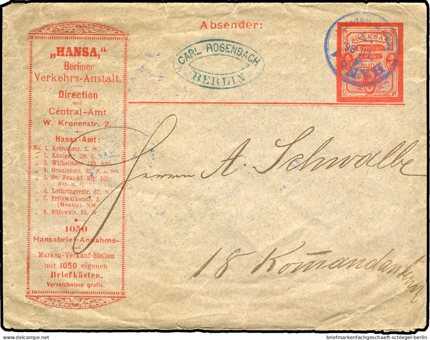 Deutsches Reich, 1886, Brief - Other & Unclassified