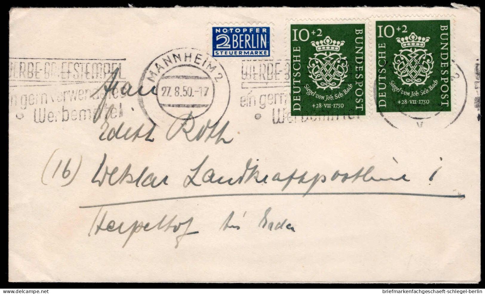 Bundesrepublik Deutschland, 1950, 121 (2), Brief - Autres & Non Classés